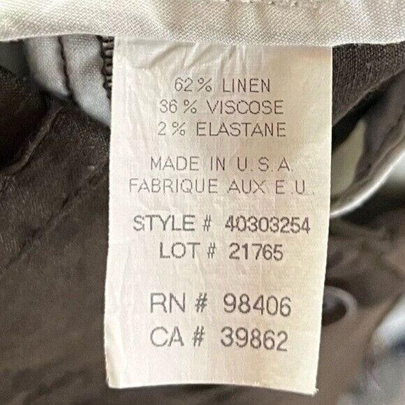 Theory Dark Brown Linen Cropped Dress Pants 4 - Picture 4 of 5